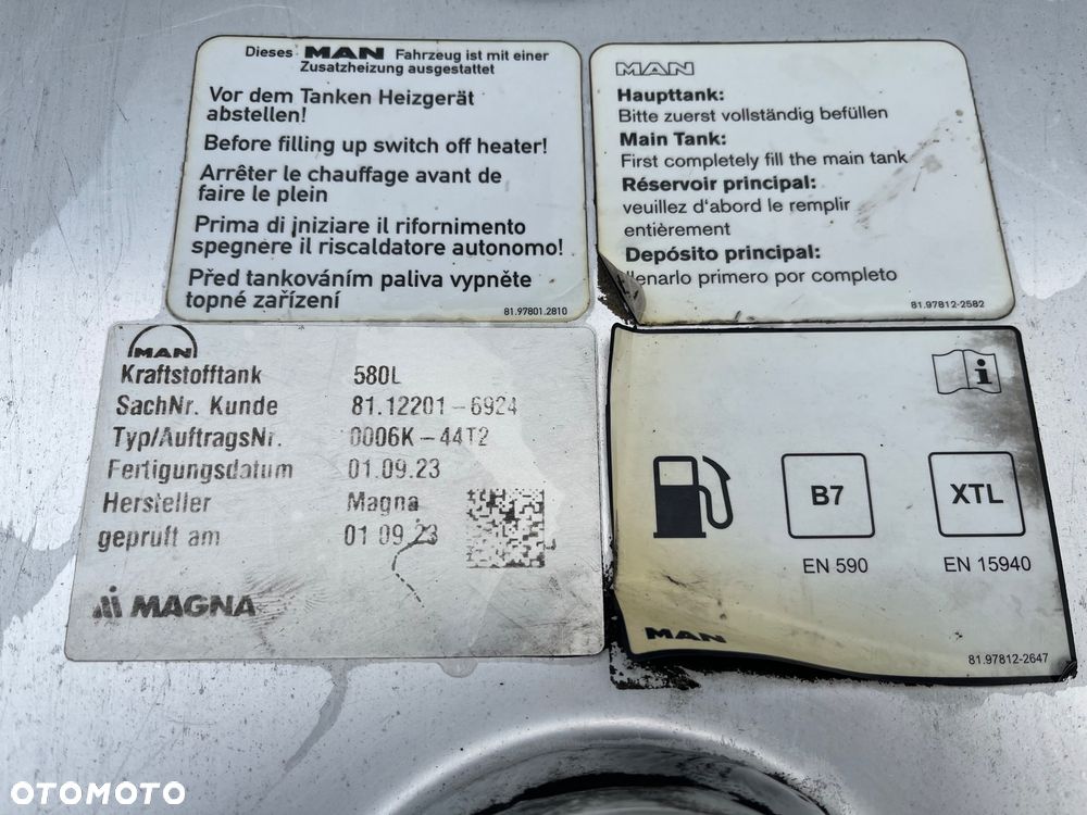 Zbiornik paliwa MAN TGX TGS 580 litrów bak - 6