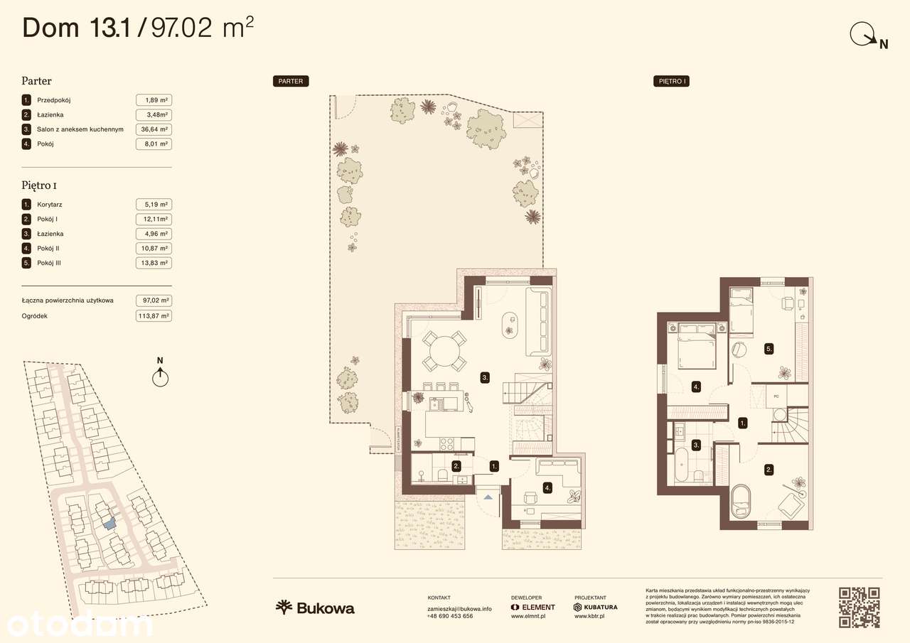 Mieszkanie na sprzedaż, 5 pokoi, 97 m², Modlnica