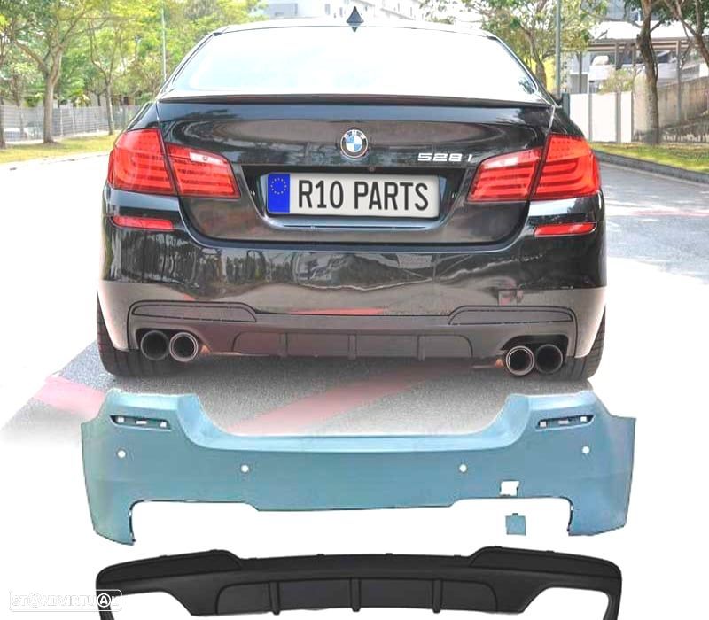 PARA-CHOQUES TRASEIRO BMW F10 10-17 DUPLA SAIDA LOOK M PERFORMANCE - 1