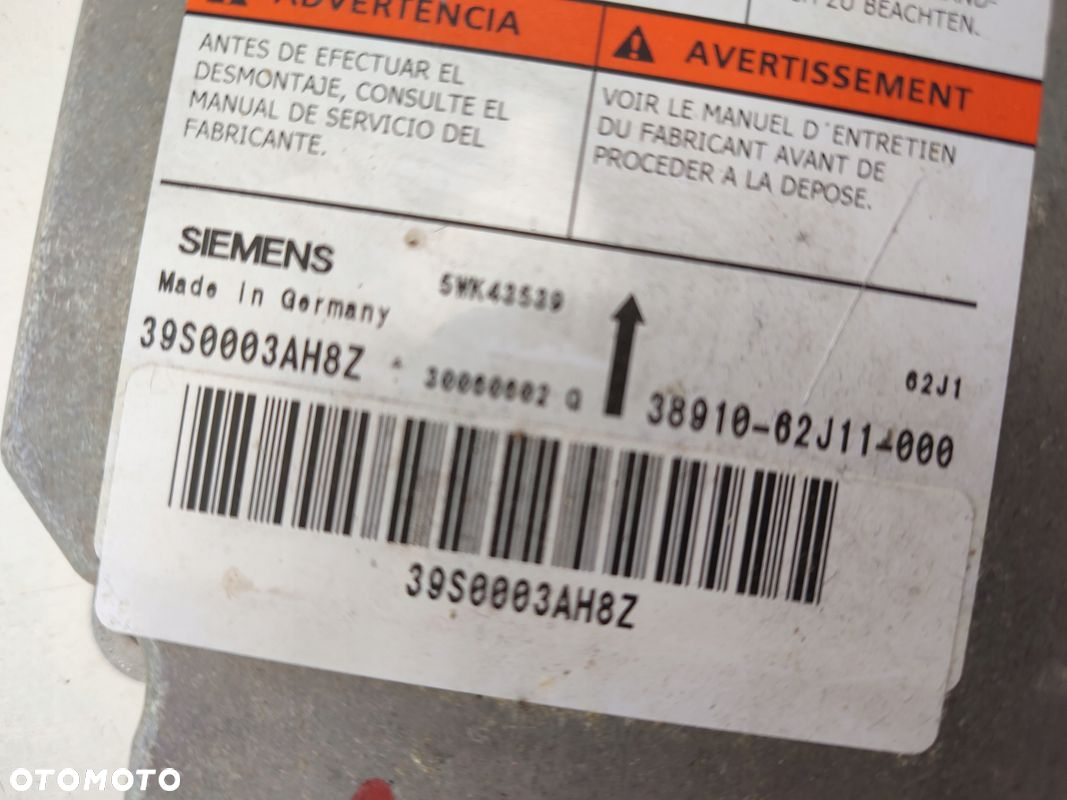 Moduł sterownik AIRBAG SUZUKI SWIFT IV MK6 38910-62J11 - 4