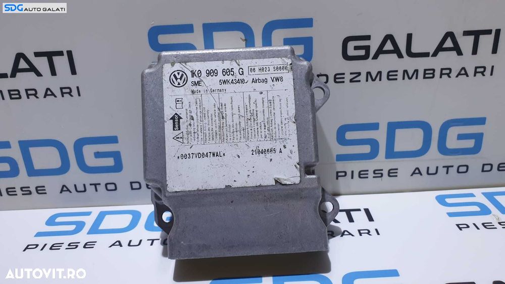 Unitate Modul Calculator Airbag - uri Index 06 Skoda Octavia 2 2004 - 2013 Cod 1K0909605G - 1
