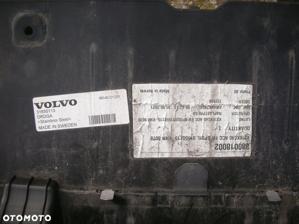 VOLVO XC40 SPOILER PRZEDNIEGO ZDERZAKA BLACHA ORYGINAŁ - 5