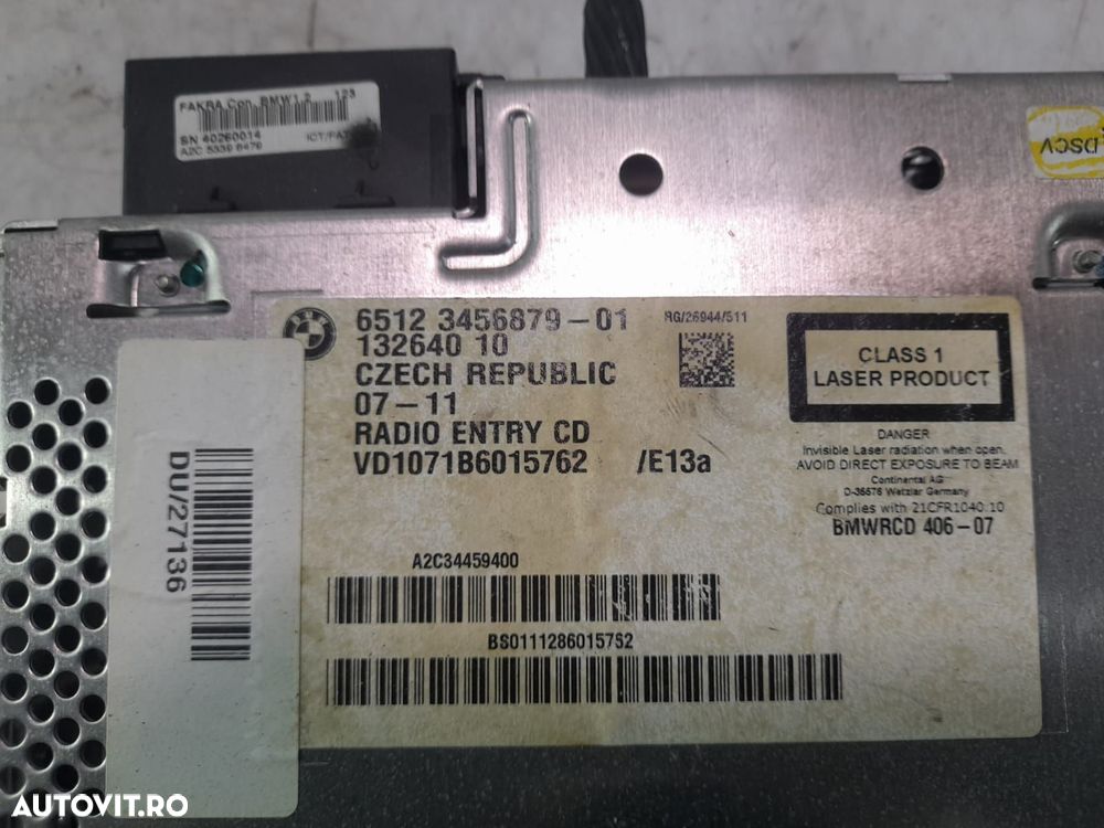 Radio cd player 6512 3456879-01 Mini Cooper R56 [facelift] [2010 - 20 - 5