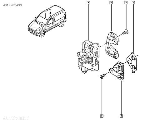 Broasca usa OE Renault Kangoo KC 1997-2008; incuietoare la usa culisata partea dreapta, original 8200051733 - 2