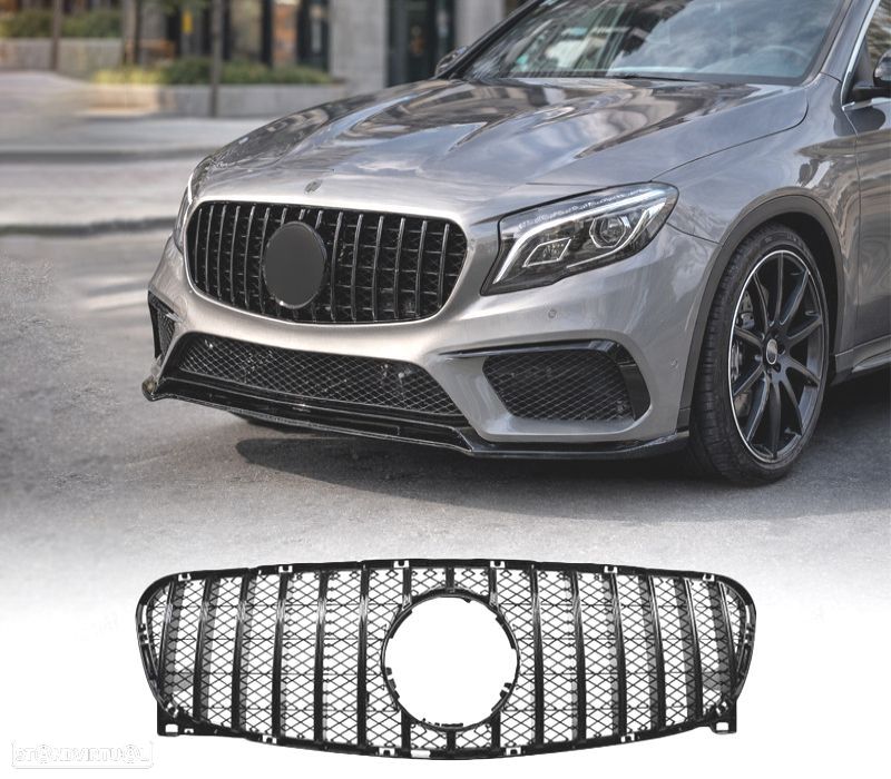 GRELHA FRONTAL MERCEDES GLA X156 14-16 GT-R AMG PRETO BRILHANTE - 1