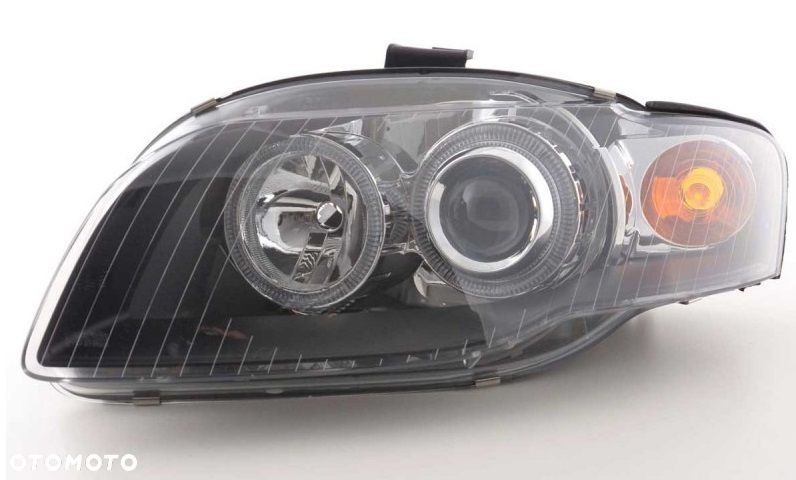 Reflektor Lampa kpl Ringi Angel Eyes Depo Tuning Black Audi a4 b7 8e 2004- - 5