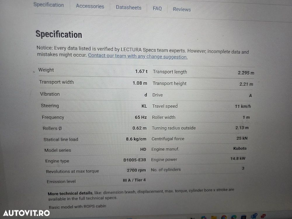 Hamm HD10C, 2019, 667h, latime tambur 1m, Masa operationala 1,5t, motor Kubota 25CP, sistem stropire, produs in Germania, posibilitate leasing 3 ani, STARE FOARTE BUNA-PROMOTIE 19.900 EUR+Tva - 29