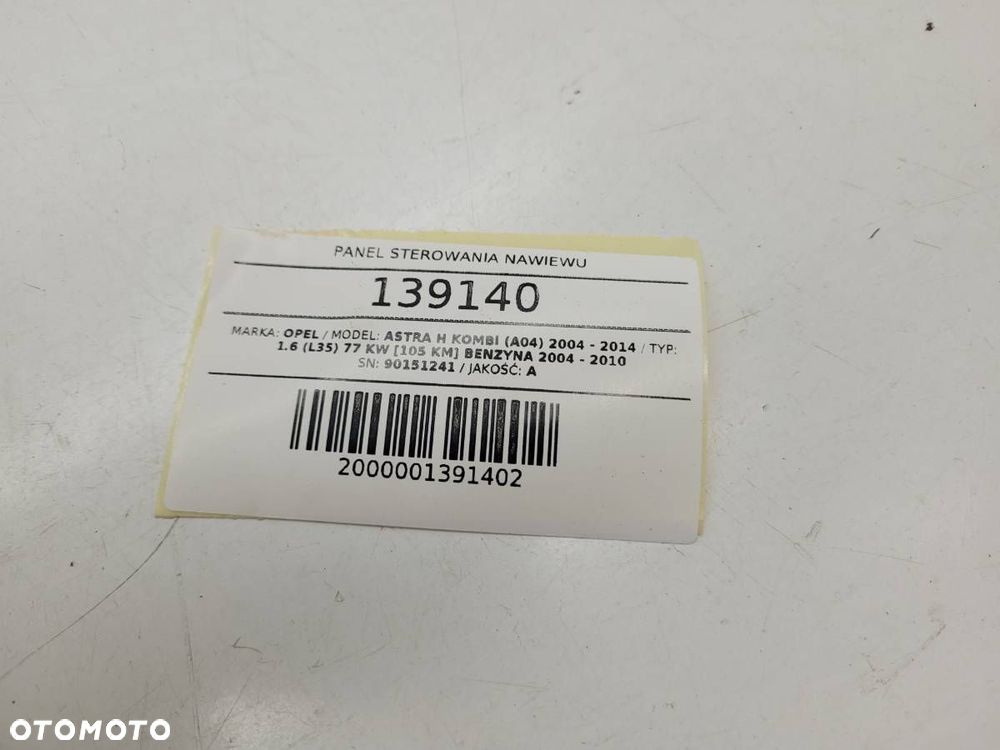 PANEL STEROWANIA NAWIEWU KLIMATYZACJI OPEL ASTRA H 90151241 EUROPA - 4