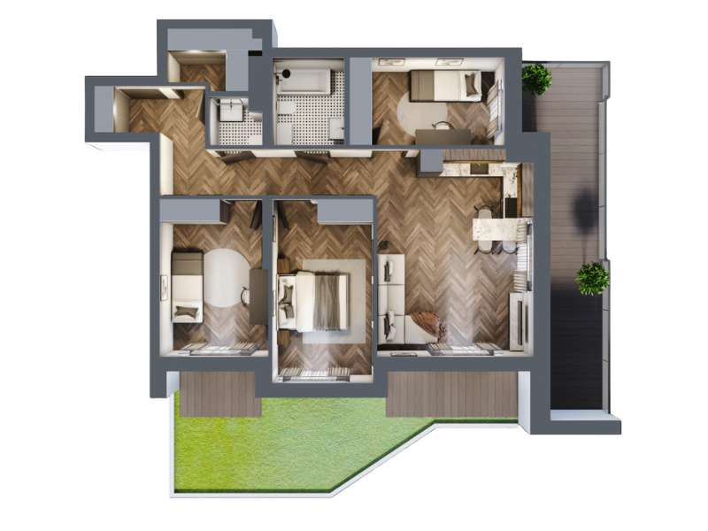 Mieszkanie, 77,22m², 4 pokoje, 1 piętro, EIII-KLM14-LM7 Nowe Horyzonty