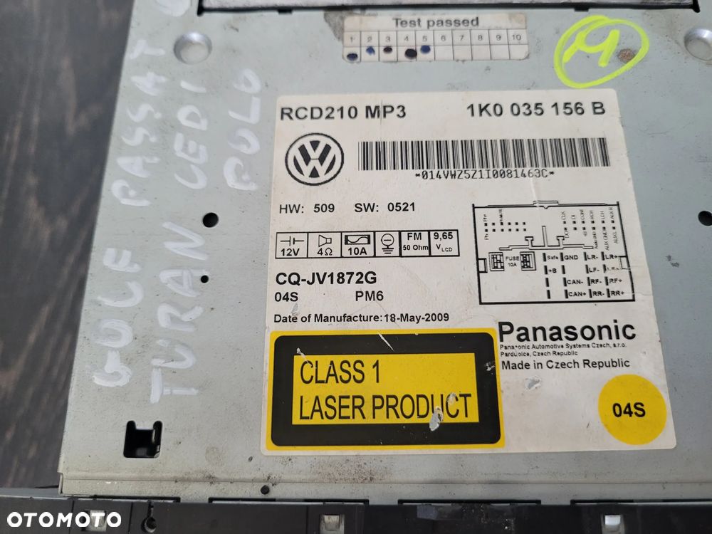 VW Golf Passat Touran Polo Radio CD 1K0035156B - 3