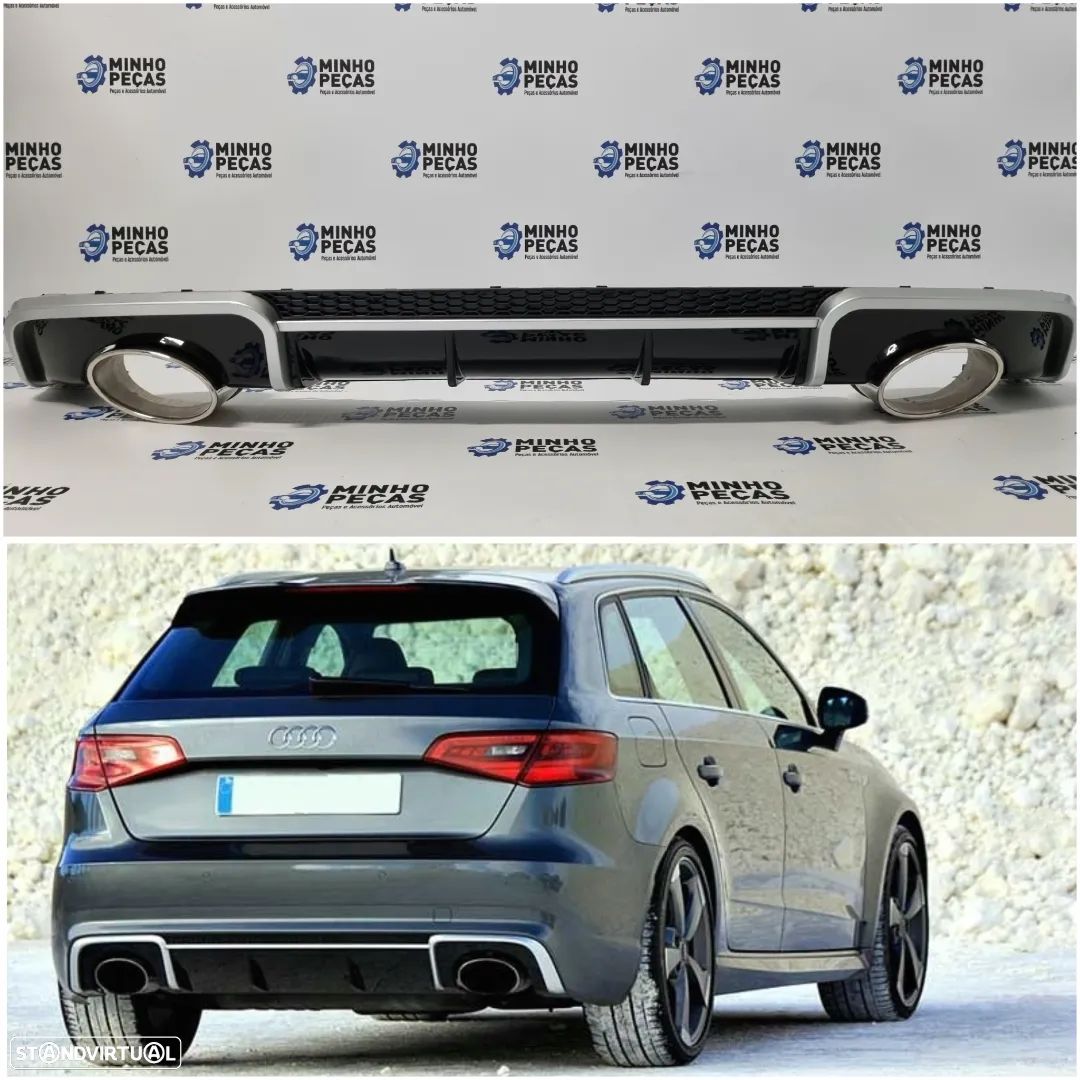 Difusor Traseiro Audi A3 (8V) Hatchback | Sportback Look RS3 - 1