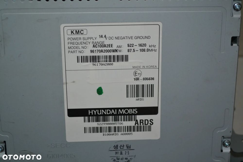 KIA CEED II RADIO SAMOCHODOWE FABRYCZNE 96170A2000 - 4