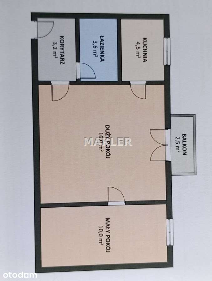 2 pokoje | 37,31 m² | Balkon | Wilczak