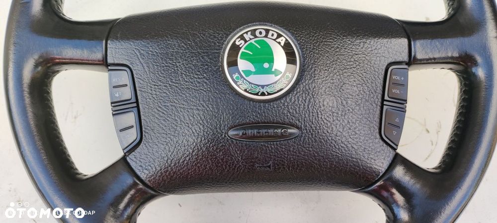 Kierownica Multifunkcja Skóra Skoda SuperB 1.9 Manual 2004 BlaskGołdap - 5