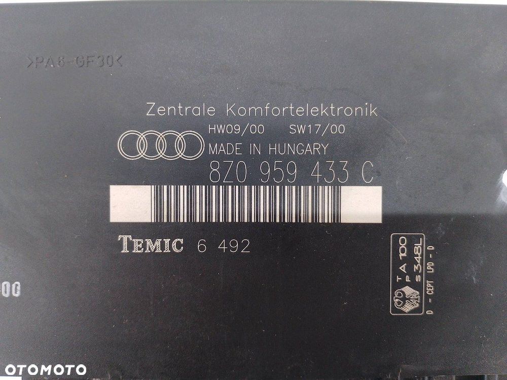 MODUŁ KOMFORTU AUDI A2 8Z0959433C TEMIC 1.4 16V - 8