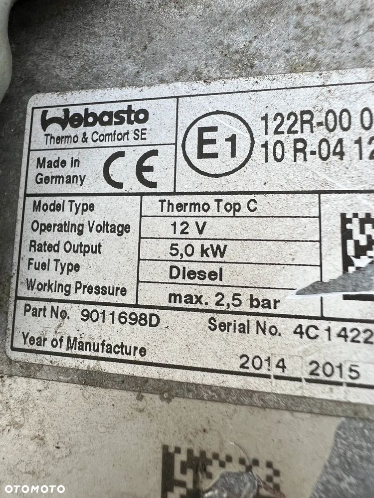 DUCATO BOXER JUMPER 2006-2025r webasto dewasto kompletne - 2