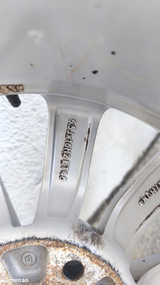 Set jante aliaj Skoda Minoris 6,5J x 16 ET 46 5x112 se vand cu sau fara anvelope (2 sunt bune, 2 nu) 205/55/16 - 12