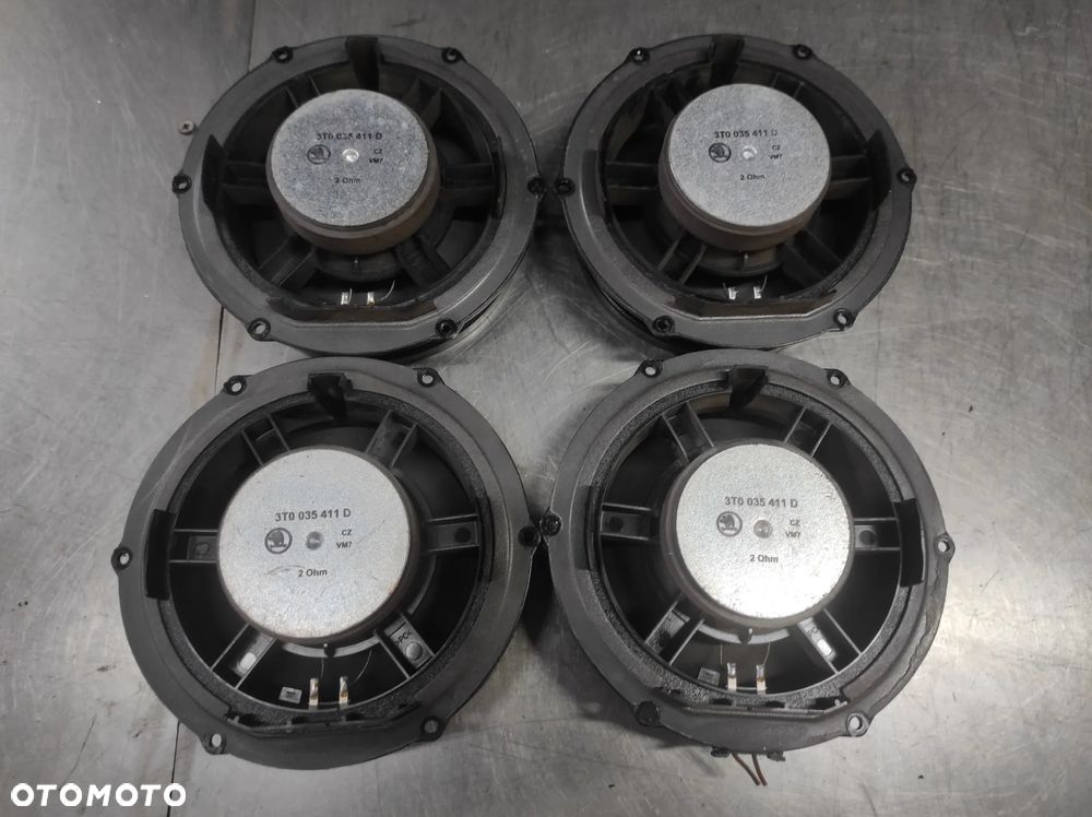 SKODA SUPERB 2 SOUND SYSTEM ZESTAW KOMPLETU GŁOŚNIKÓW ORAZ WZMACNIACZA 3T0035411D 3T003541E 3T0035411F 3T0035456 2OHM 4OHM WYSYŁKA !!! - 3