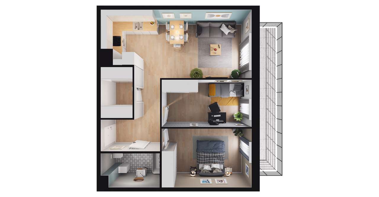3-pokojowe mieszkanie 61m2 + balkon Bez Prowizji - Pełny obrazek: 2/23