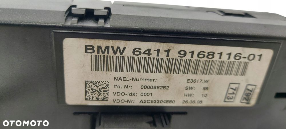 Bmw E81 E82 E87 E88 E90 E84 Panel Sterowania Nawiewu Klimatyzacji 9168116 - 6