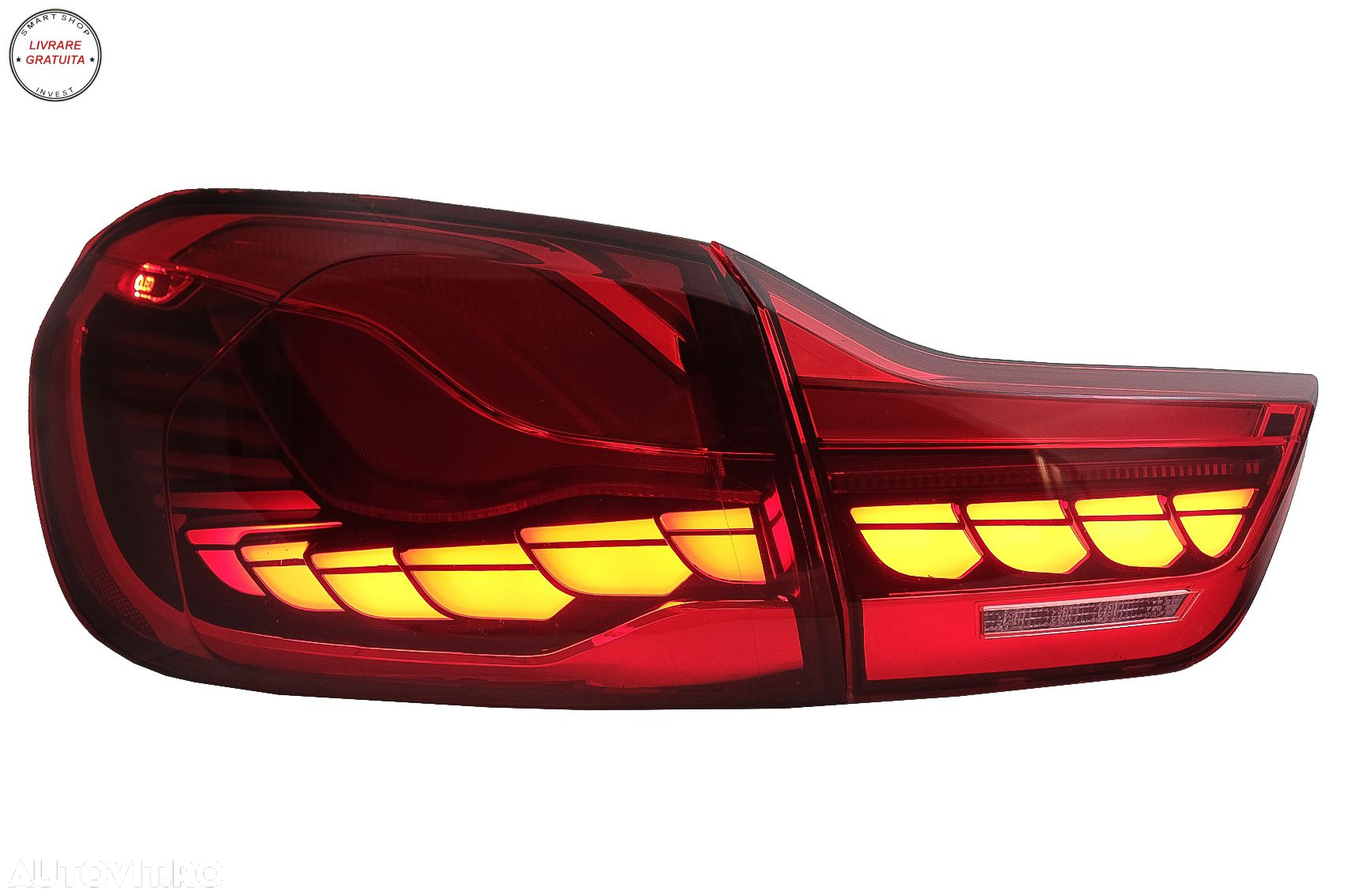 Stopuri OLED BMW Seria 4 F32 F33 F36 M4 F82 F83 (2013-03.2019) Rosu Clar cu Semnal- livrare gratuita - 5