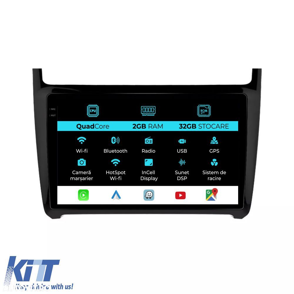 Navigatie Dedicata Volkswagen Polo (2009-2018), Incell 9Inch, 2Gb Ram, - 1