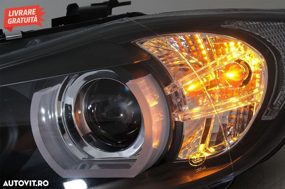 Faruri Xenon U-Led 3D Dual Halo Rims BMW Seria 3 E90 Limuzina E91 Tour - 7