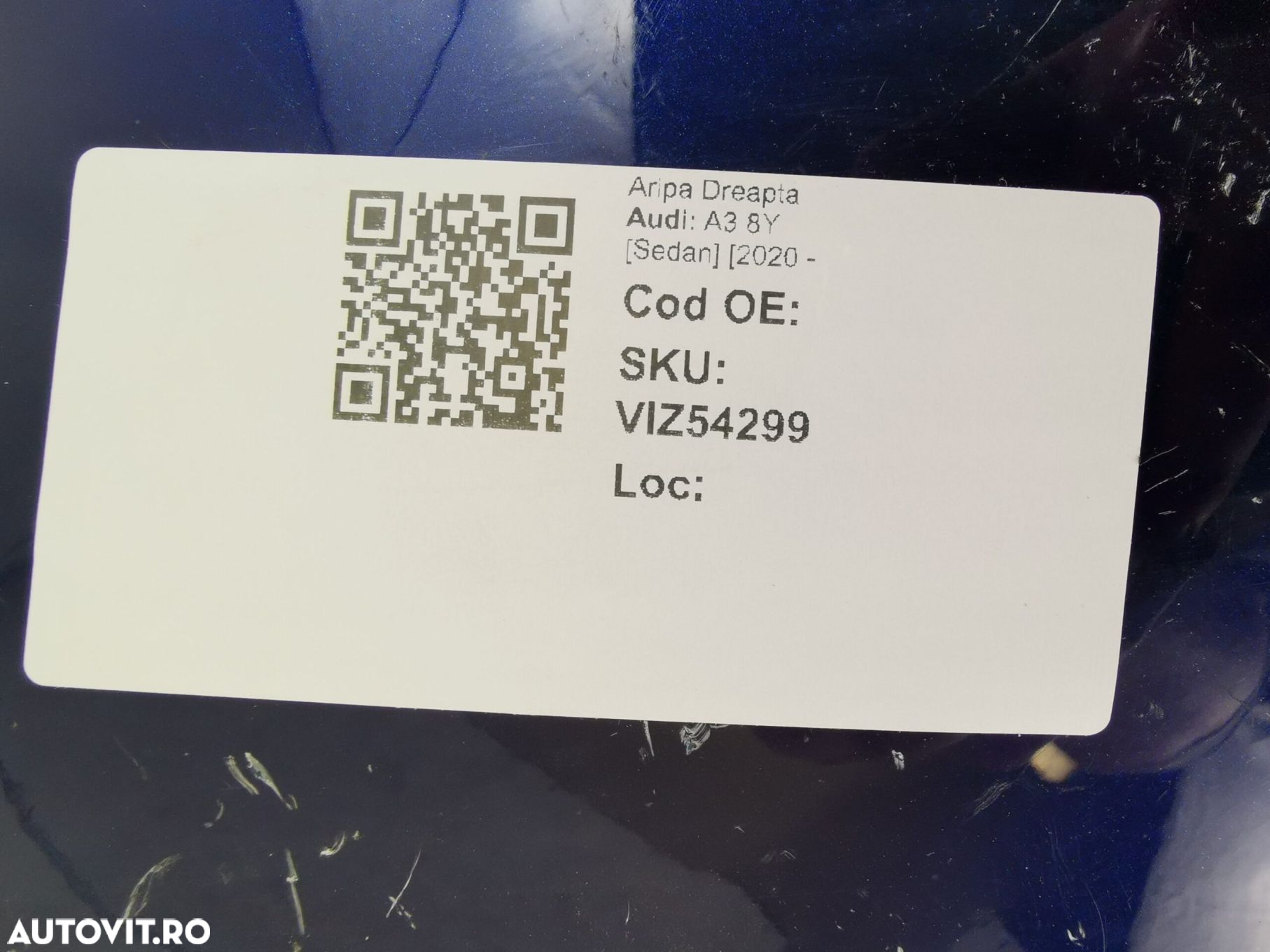 Aripa Dreapta Audi A3 8Y [Sedan] [2020 - Originala In Stare Buna - 8