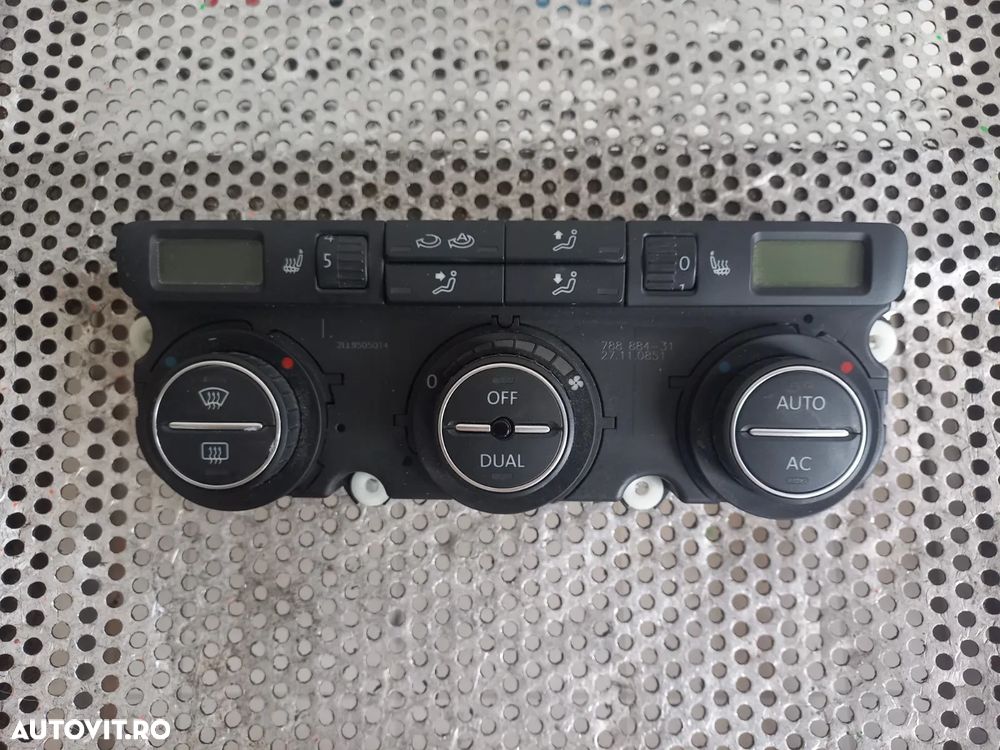 Panou Modul Comenzi Dublu Climatronic Cu Incalzire In Scaune Vw Golf 5 Jetta Touran Cod 1KDA - 2