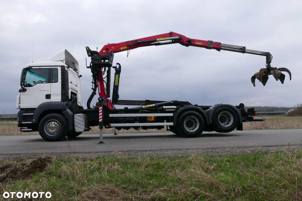 MAN MAN TGS 28.440 6X2 TGA + PALFINGER EPSILON PALIFT HAKOWIEC Z HDS Z DŹWIGIEM DO ZŁOMU KONTENERÓW ODPADÓW - 28
