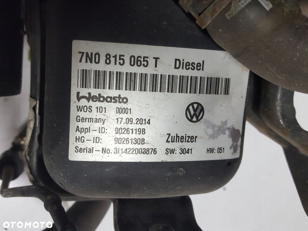 VW SHARAN 7N 10-15r ALHAMBRA 2 II WEBASTO OGRZEWANIE POSTOJOWE 7N0815065T - 2