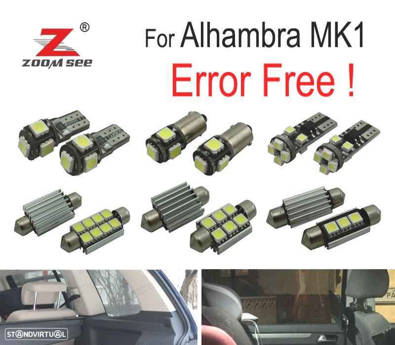 KIT COMPLETO DE 21LÂMPADAS LED INTERIOR PARA ALHAMBRA MK1 7 V 8 7V9 2001-2010 - 1