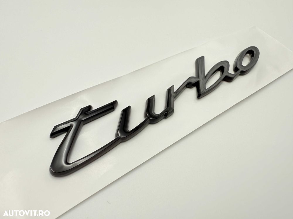 Emblema Compatibila PORSCHE TURBO model nou negru - 3