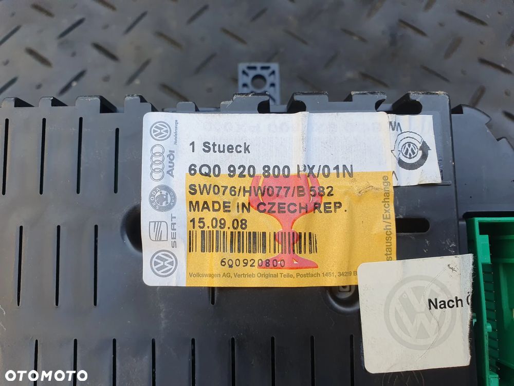 VW POLO N9 9N 05-09 LICZNIK ZEGARY OBROTOMIERZ OE 6Q0920800PX - 5