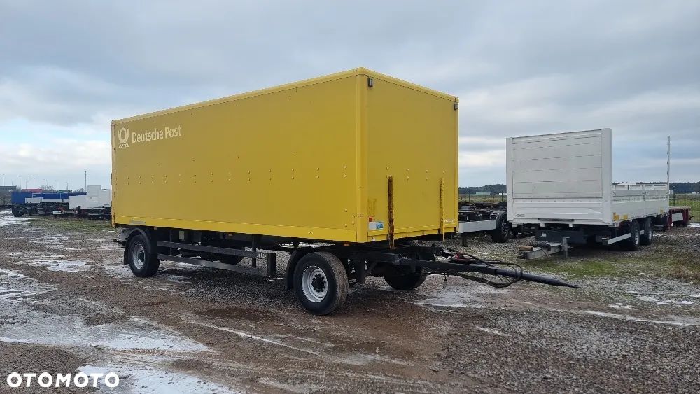 Saxas 15.500zł netto PRZYCZEPA 7,05m DMC 12.000KG KONTENER PODUSZKA ST.BDB MOŻLIWOŚĆ TRANSPORTU - 1