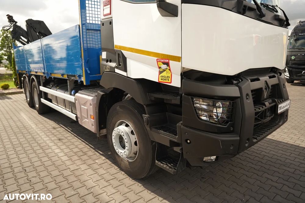 Renault C 380 / 6x4 / CAROSERIE DE LIVRARE 6,8 m / + HIAB X-HIPRO 192 ES-4 ÎNALTĂ DE RIDICARE: 12,4 M / ROTATOARE / FURCĂ PENTRU PALEȚI / EURO 6 - 14