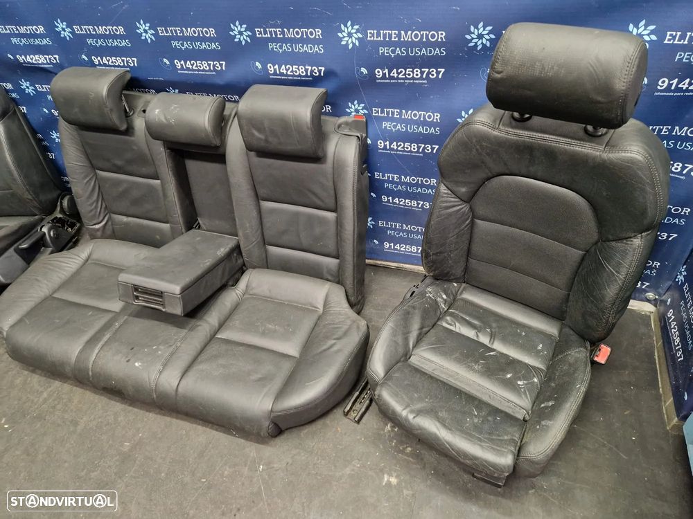 Jogo de bancos usados AUDI A4 B7 S-LINE CARRINHA PELE PRETOS AQUECIDOS - 5