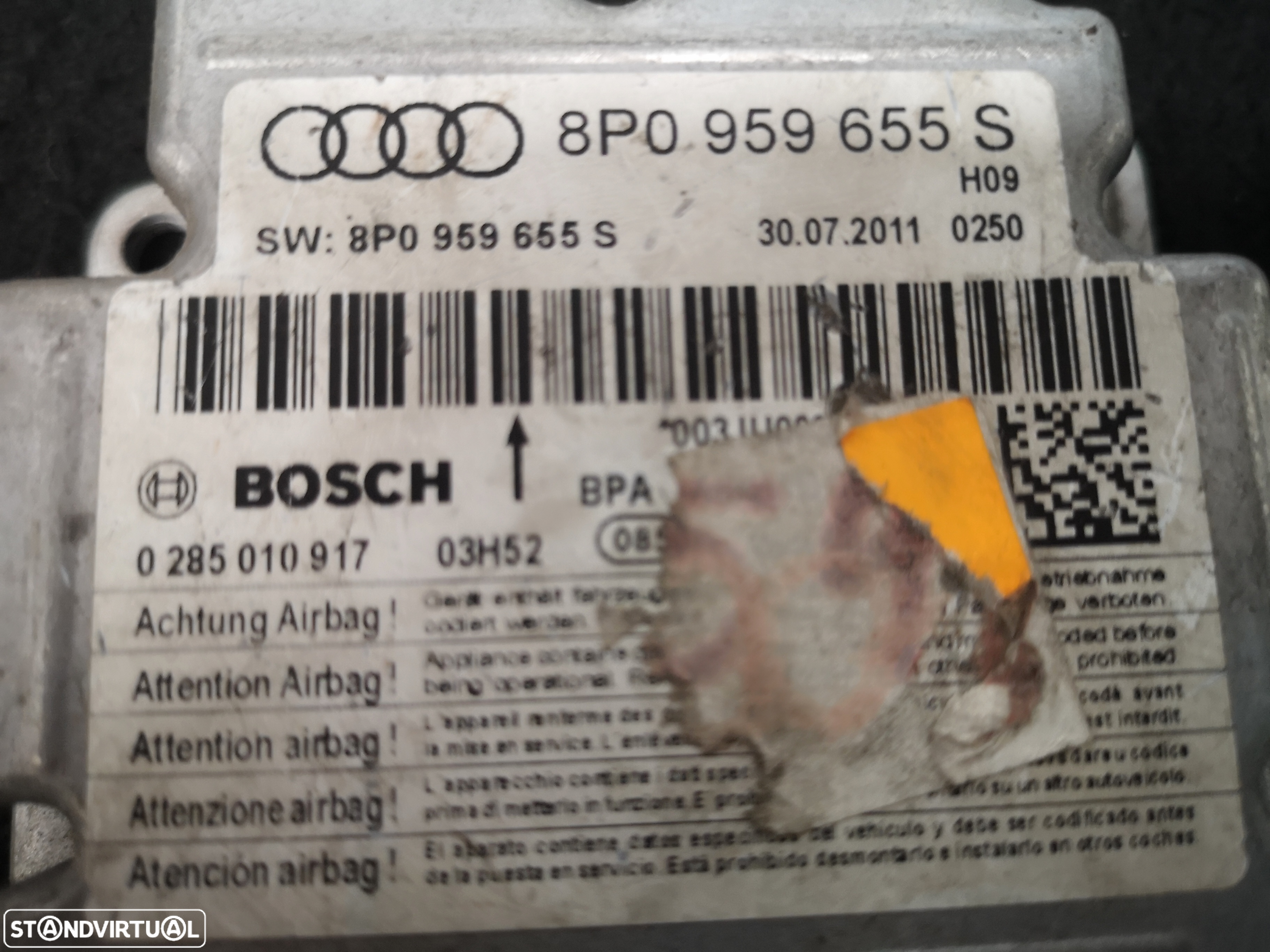Centralina de airbag audi a3 8p 2004+ - 4