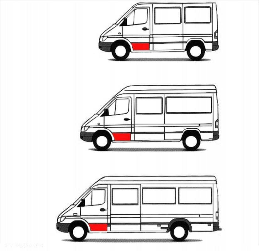 Reperaturki drzwi + korytka przód i boczne Mercedes Sprinter 95 - 06 KPL. - 3