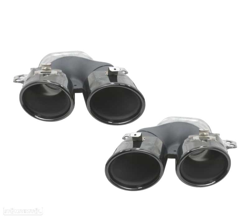 DIFUSOR TRASEIRO MERCEDES CLASE C W205 SEDAN 14-20 C43 AMG PDC + PONTEIRAS ESCAPE PRETO - 2