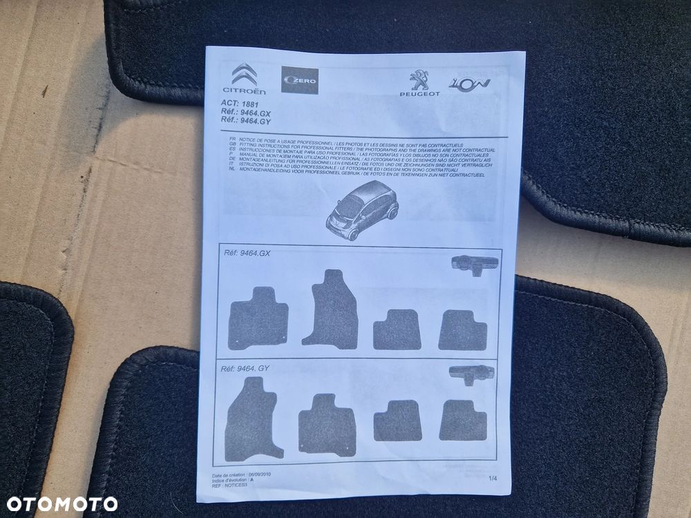 Citroen C-ZERO dywaniki welurowe 9464.GX - 3
