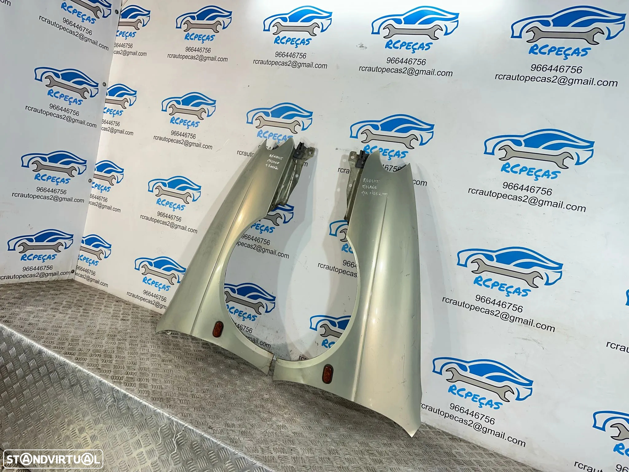 .Conjunto Guardalamas Frente Frontal Esquerdo Direito Original Renault Megane 1 MK1 Fase 2 1999 - 2003 - 4