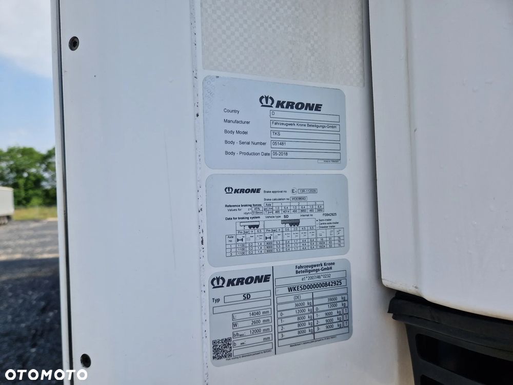 Krone SD CHŁODNIA/ DOPPELSTOCK/ CARRIER VECTOR 1950/ PODNOSZONA OŚ - 5