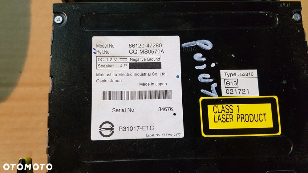 toyota prius ii 03-09 radio - 2