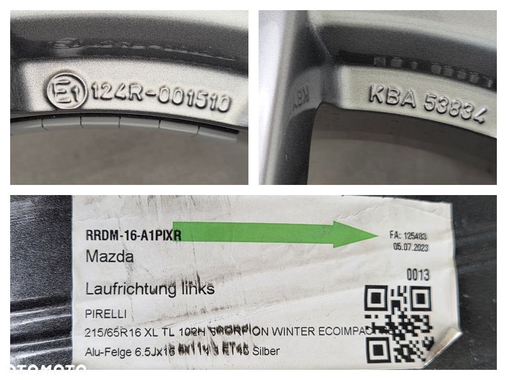 FELGA MAZDA 3 BP CX-30 CZUJNIK 6,5X16 ET45 5X114,3 BDMCV3810 - 15