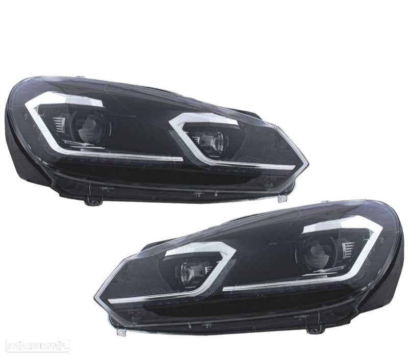 FARÓIS VOLKSWAGEN VW GOLF 6 08-13 LOOK PRATEADO GOLF 7 DINÂMICOS - 3