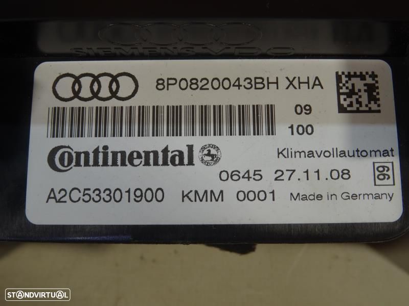 Climatronic / Comando Sofagem / Chaufagem Audi A3 (8P1)  8P0 820 043 B - 8