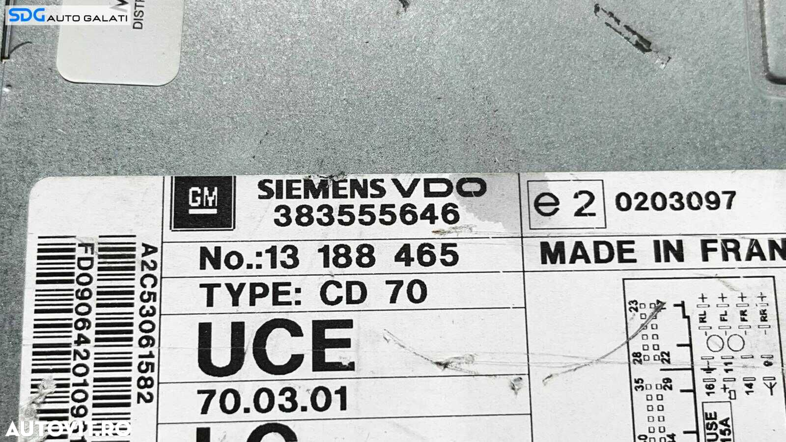 Unitate Radio CD Player CD70 Navi Navigatie Opel Astra H 2004 - 2010 Cod 13188465 (Nu are Fata Radioului) [L5661] - 7
