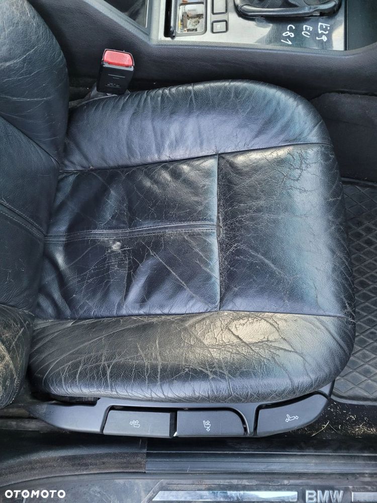 FOTEL PRAWY PRZÓD PRZEDNI BMW E39 EUROPA GRZANY CZARNA SKÓRA - 3