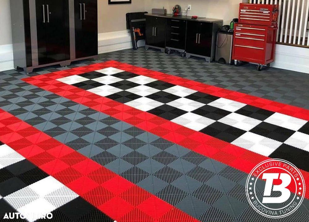 Pardoseala Modulara pentru Garaj si Ateliere Detailing - Rosu - 4